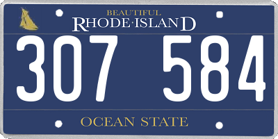 RI license plate 307584