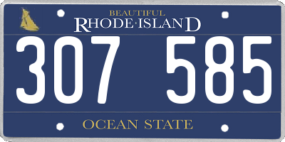 RI license plate 307585
