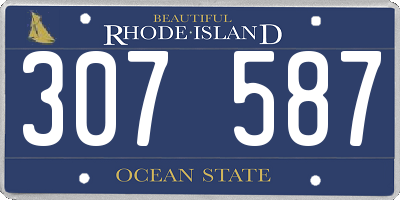 RI license plate 307587