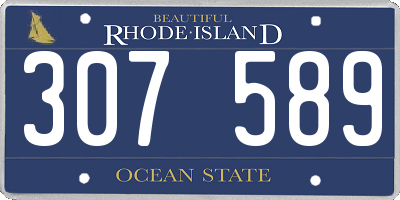 RI license plate 307589