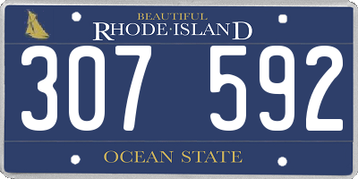 RI license plate 307592