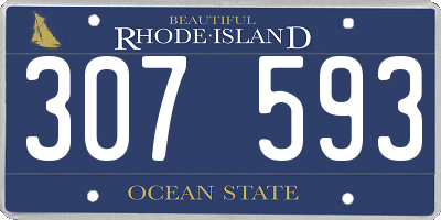 RI license plate 307593