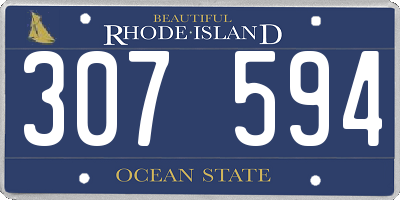 RI license plate 307594