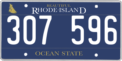 RI license plate 307596