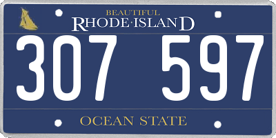 RI license plate 307597