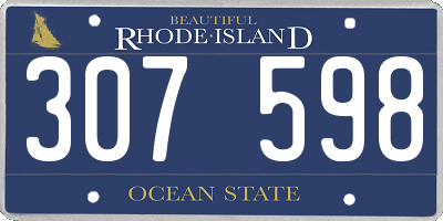 RI license plate 307598
