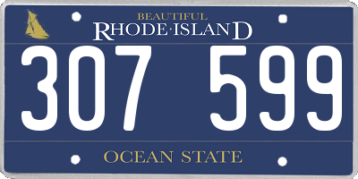 RI license plate 307599