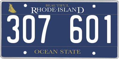 RI license plate 307601
