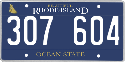 RI license plate 307604