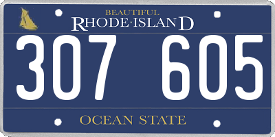 RI license plate 307605