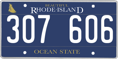 RI license plate 307606