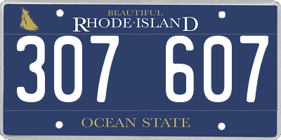 RI license plate 307607