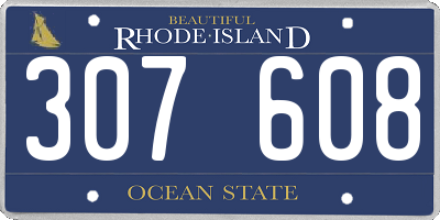 RI license plate 307608