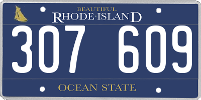 RI license plate 307609
