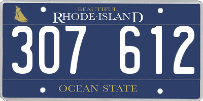 RI license plate 307612