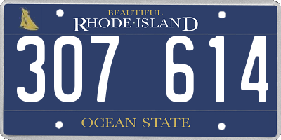 RI license plate 307614