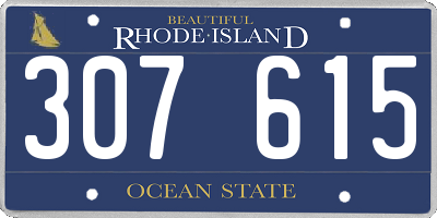 RI license plate 307615
