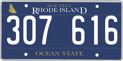 RI license plate 307616
