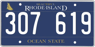 RI license plate 307619