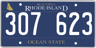 RI license plate 307623