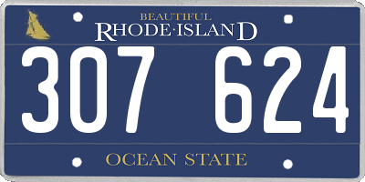 RI license plate 307624