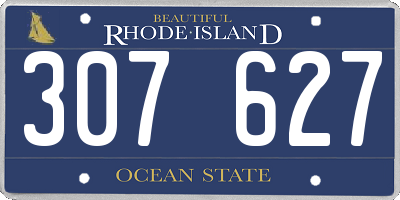 RI license plate 307627