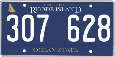RI license plate 307628