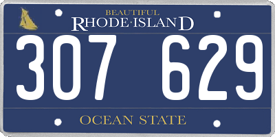 RI license plate 307629