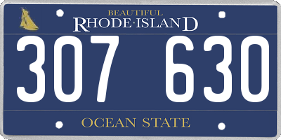 RI license plate 307630