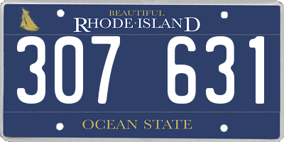 RI license plate 307631