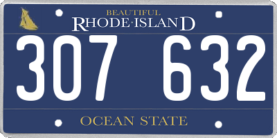 RI license plate 307632