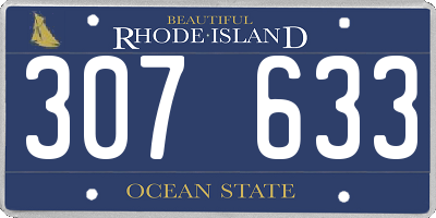 RI license plate 307633