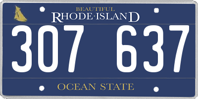 RI license plate 307637