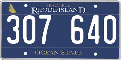 RI license plate 307640