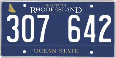 RI license plate 307642