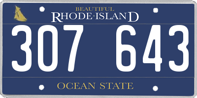 RI license plate 307643