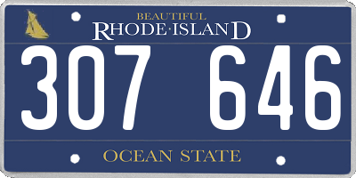 RI license plate 307646