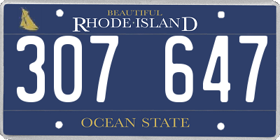 RI license plate 307647