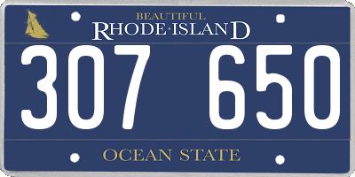 RI license plate 307650