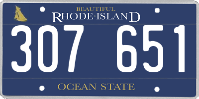 RI license plate 307651