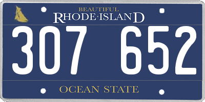 RI license plate 307652