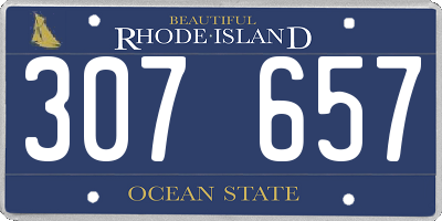 RI license plate 307657