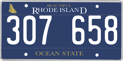 RI license plate 307658