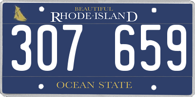 RI license plate 307659