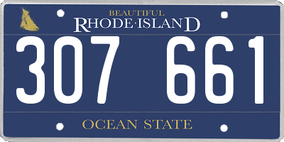 RI license plate 307661