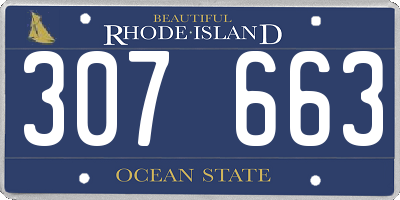 RI license plate 307663