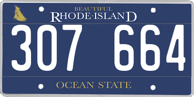 RI license plate 307664
