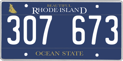 RI license plate 307673