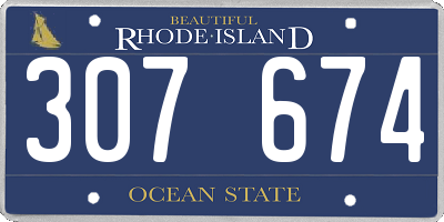 RI license plate 307674
