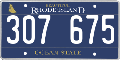 RI license plate 307675